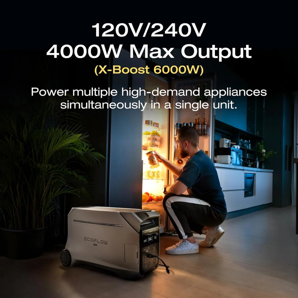 ⚡ 4096Wh Portable Power Station – 4000W/6000W Output & 120V/240V Backup
