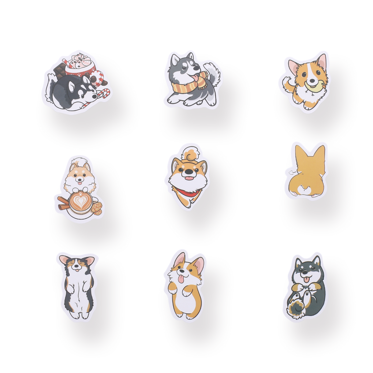 Corgi & Husky Stickers - Stationery Pal