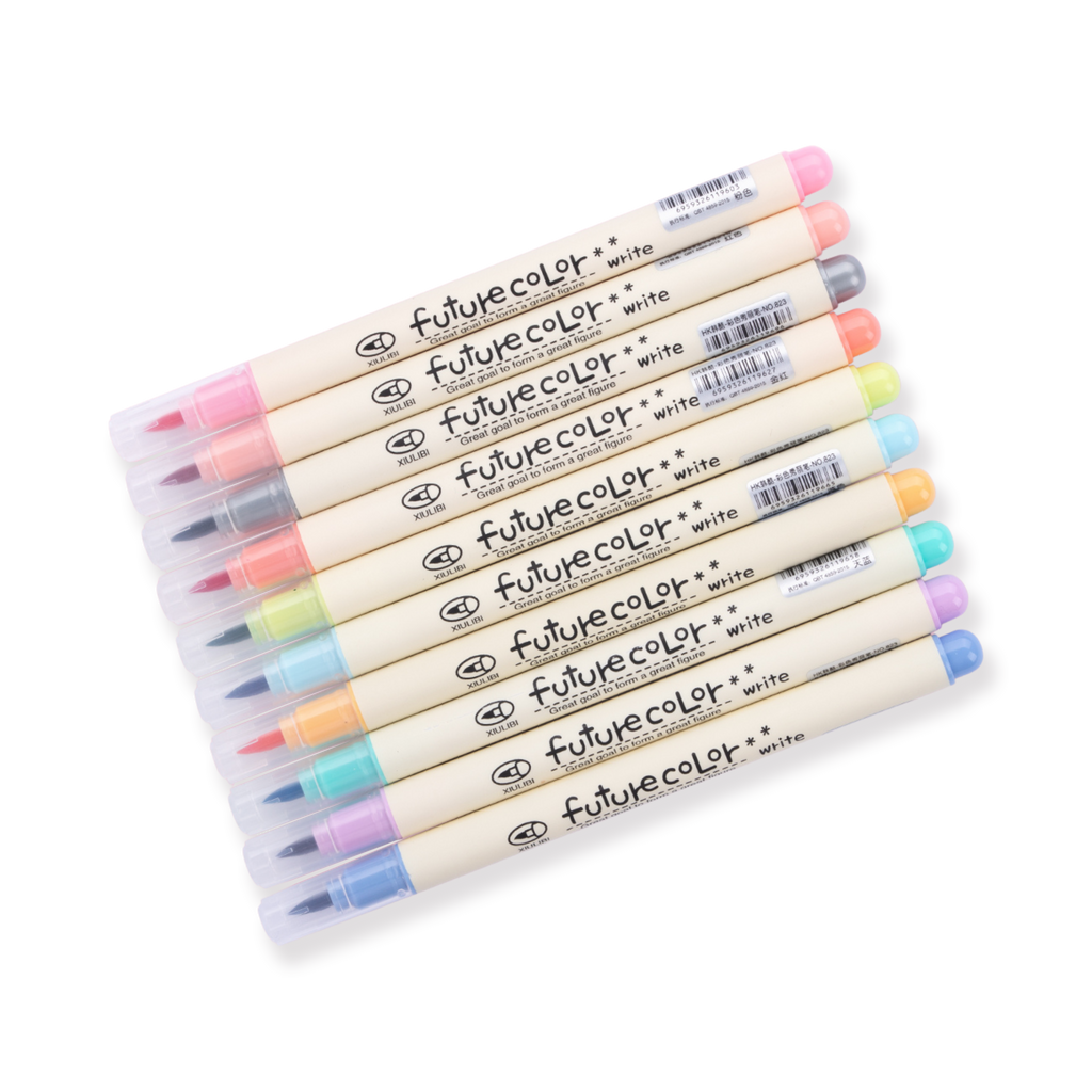 Future Color Lettering Brush Pen (Set of 10) - Stationery Pal
