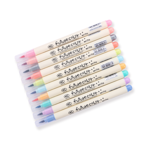 Future Color Lettering Brush Pen (Set of 10) - Stationery Pal
