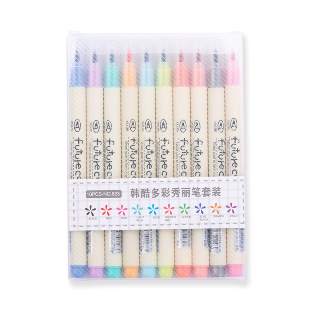 Future Color Lettering Brush Pen (Set of 10) - Stationery Pal