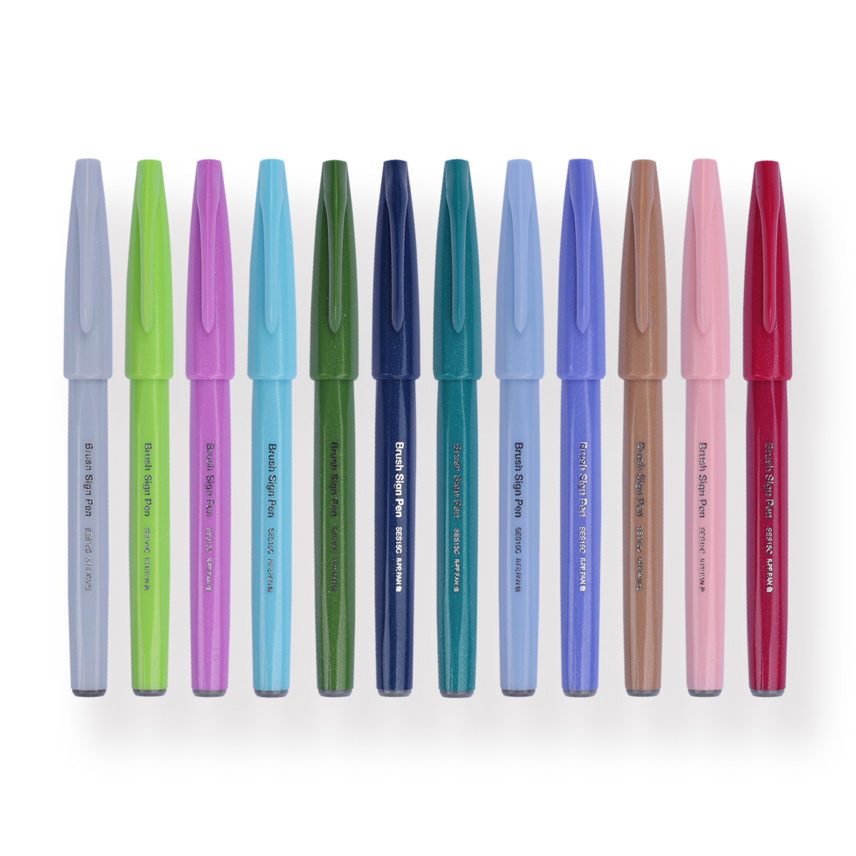 Pentel Fude Touch Brush Sign Pen - 12-Pack - 2020 New Colors - Stationery Pal