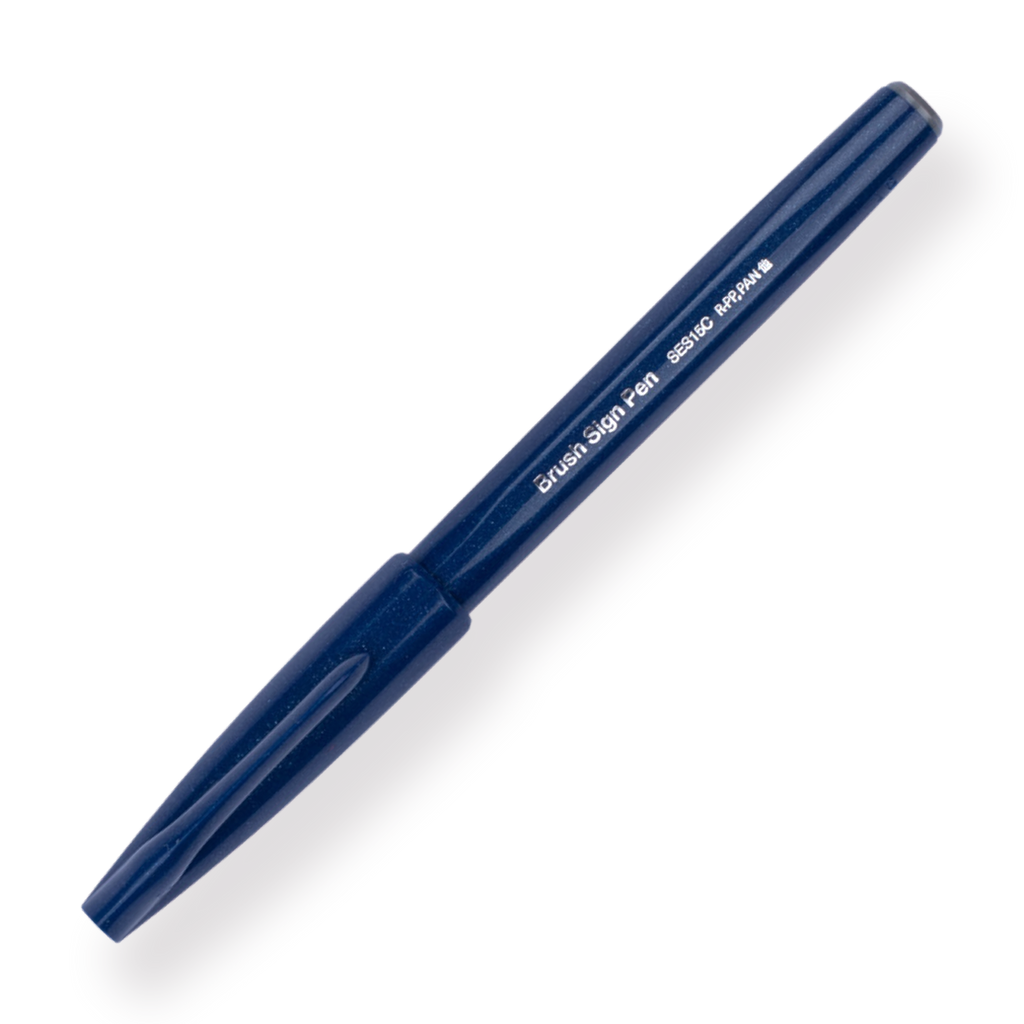 Pentel Fude Touch Brush Sign Pen - Blue Black - 2020 New Colors - Stationery Pal
