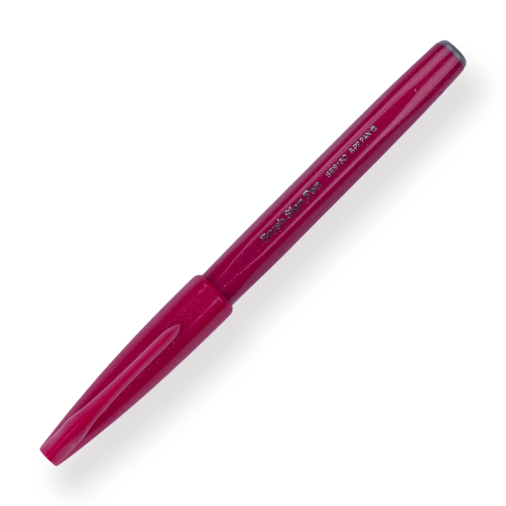 Pentel Fude Touch Brush Sign Pen - Burgundy - 2020 New Colors - Stationery Pal