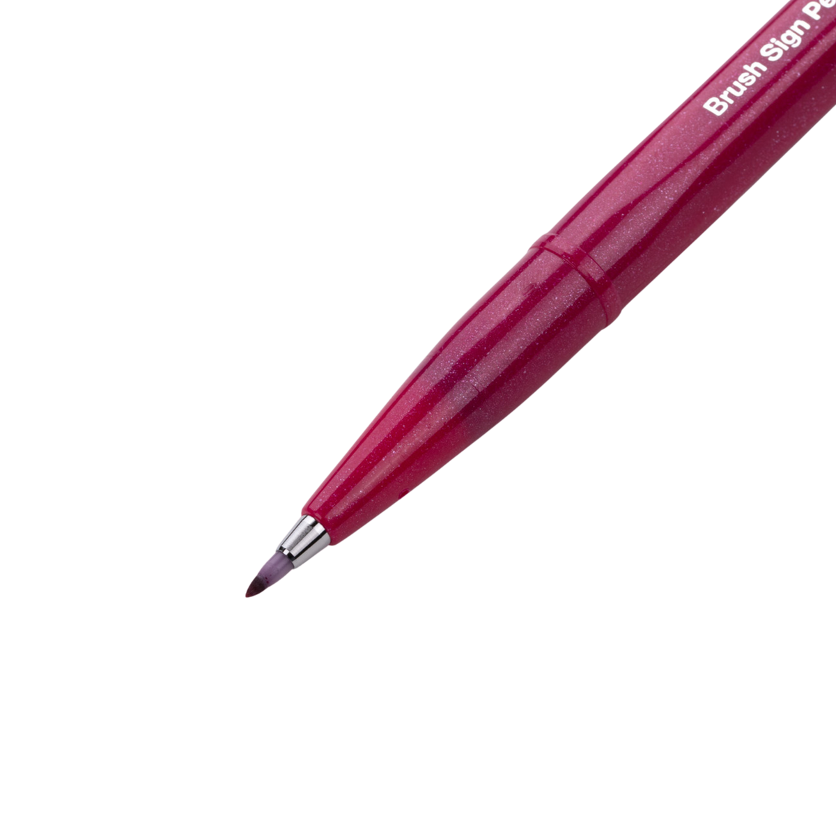Pentel Fude Touch Brush Sign Pen - Burgundy - 2020 New Colors - Stationery Pal