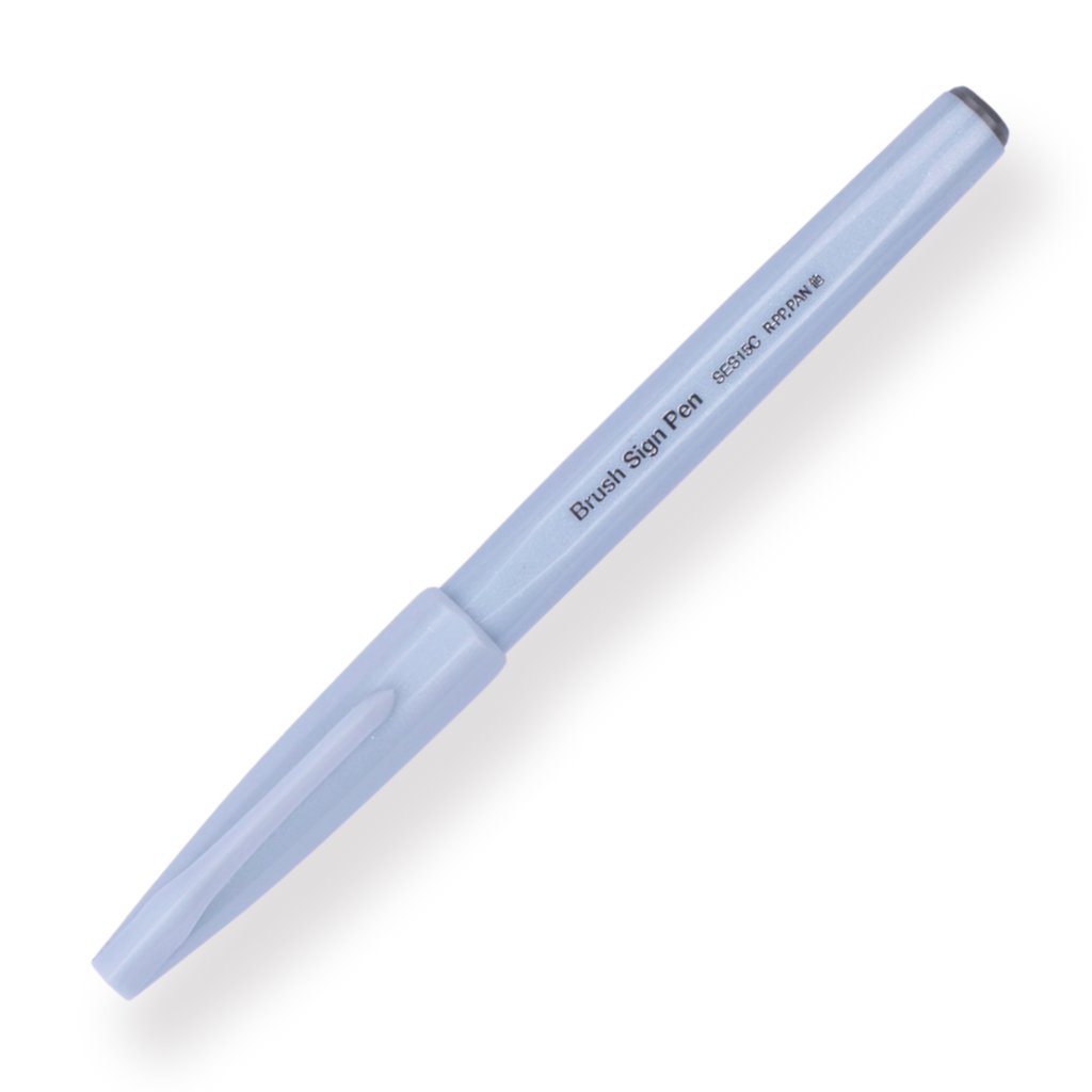 Pentel Fude Touch Brush Sign Pen - Light Gray - 2020 New Colors - Stationery Pal