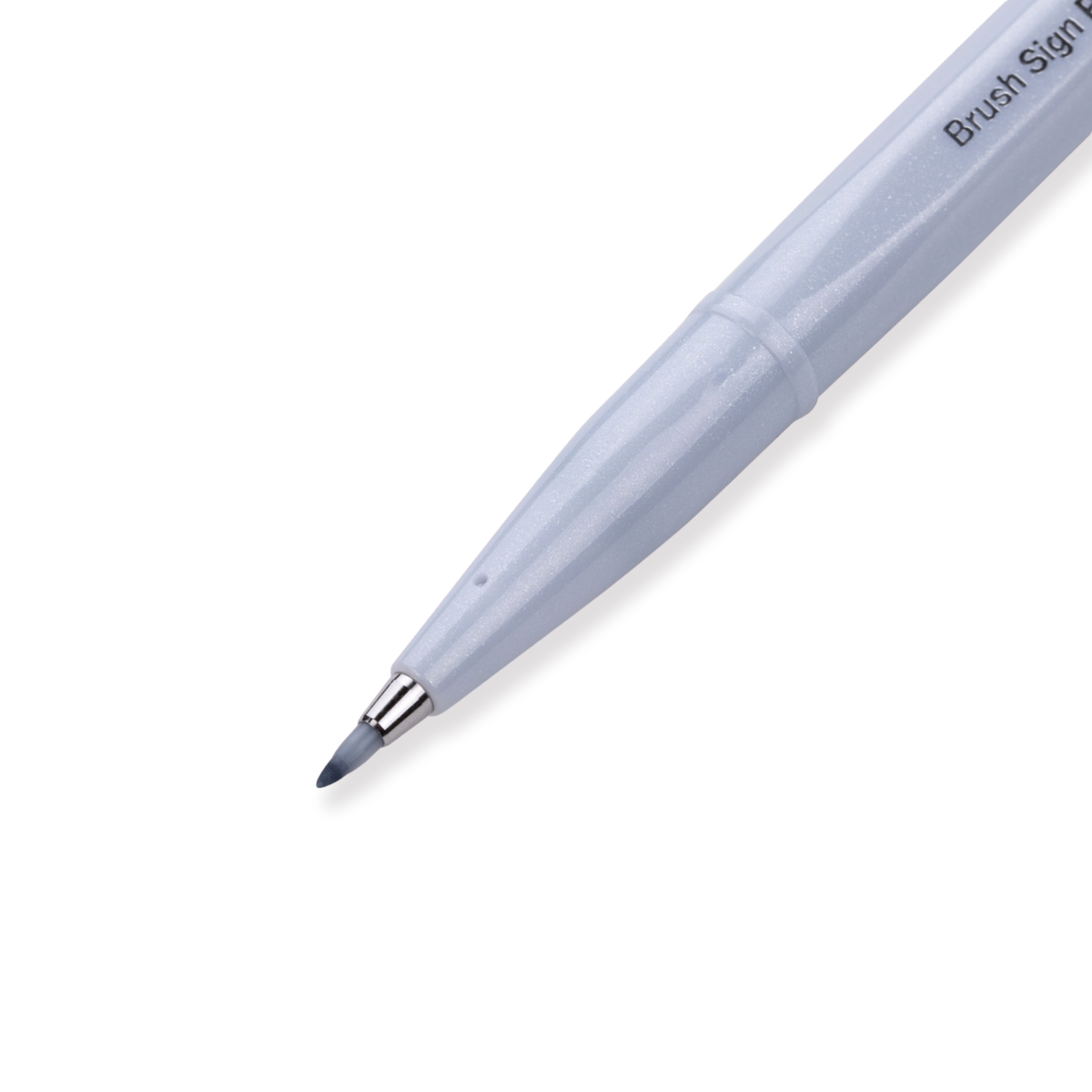 Pentel Fude Touch Brush Sign Pen - Light Gray - 2020 New Colors - Stationery Pal