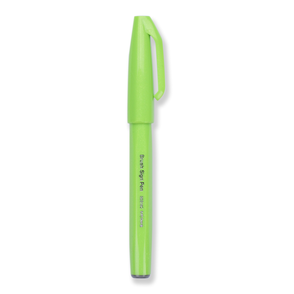 Pentel Fude Touch Brush Sign Pen - Light Green - 2020 New Colors - Stationery Pal