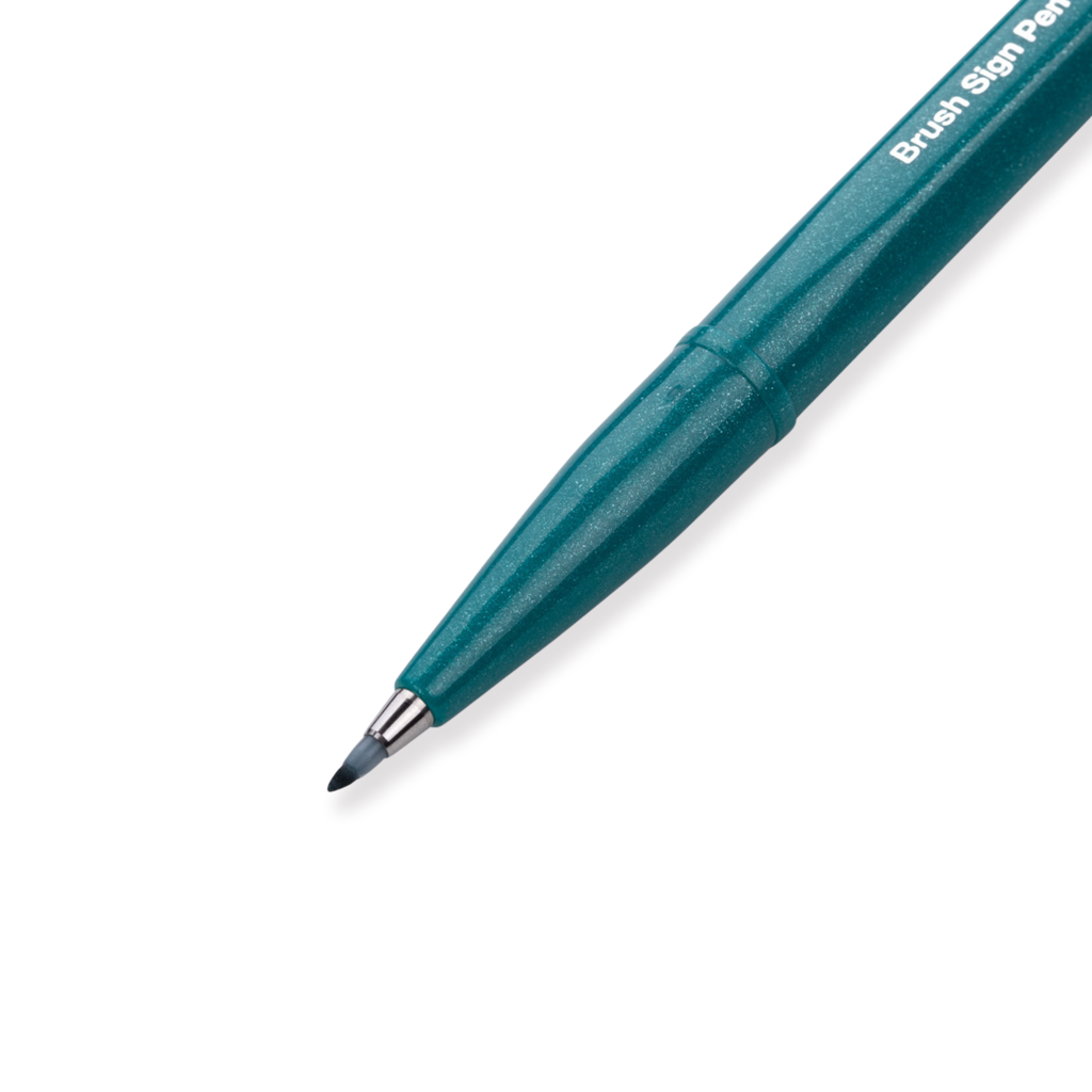 Pentel Fude Touch Brush Sign Pen - Turquoise Green - 2020 New Colors - Stationery Pal