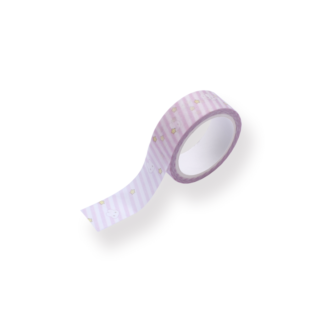 Rabbit Purple Stripe Washi Tape - Stationery Pal