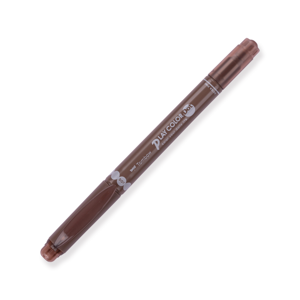 Tombow Play Color Dot Double-Sided Marker Fineliner - Brown - Stationery Pal