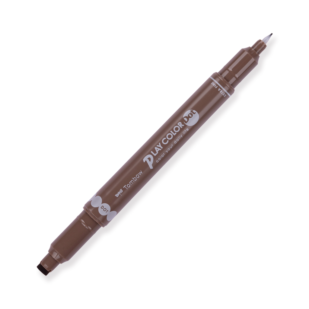 Tombow Play Color Dot Double-Sided Marker Fineliner - Brown - Stationery Pal