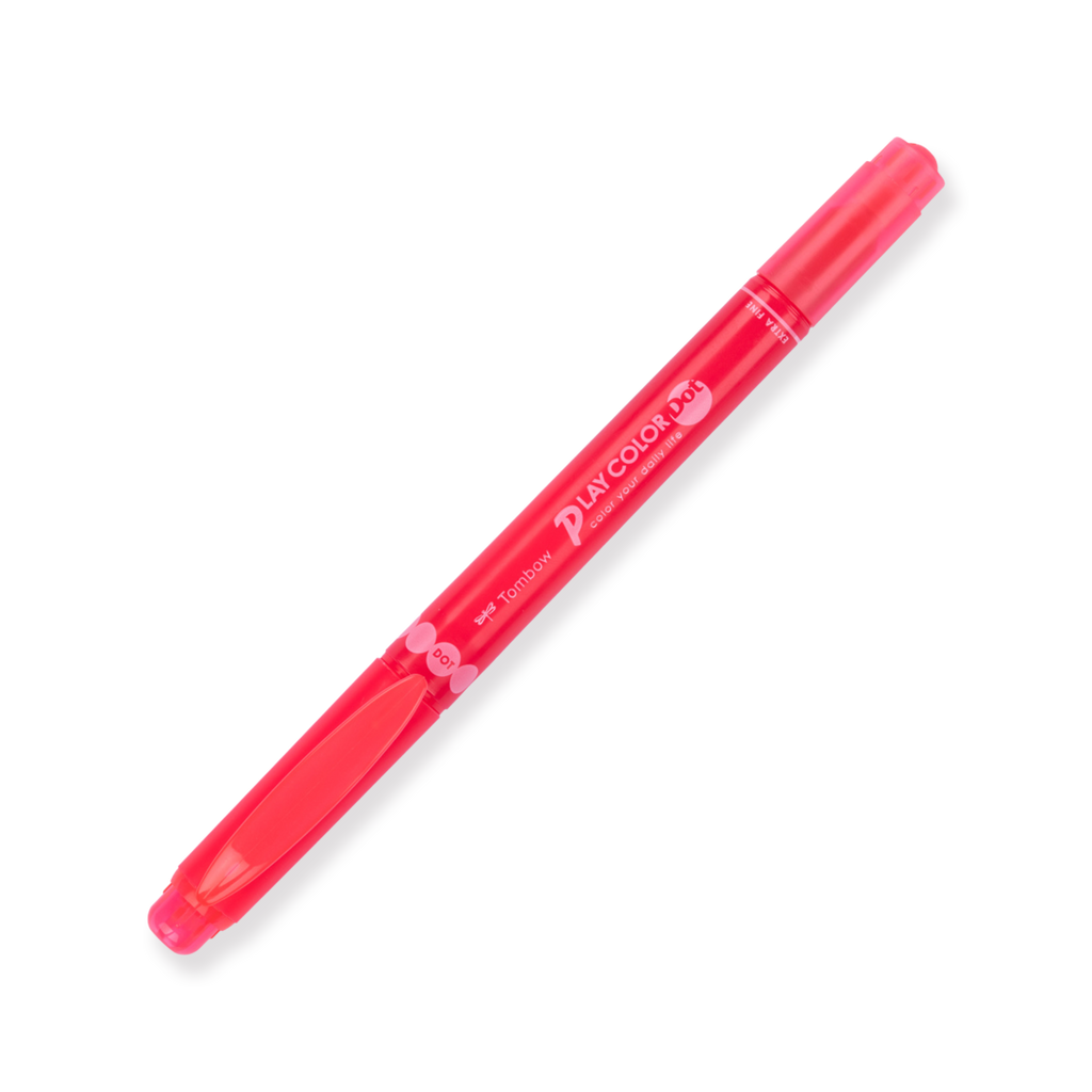 Tombow Play Color Dot Double-Sided Marker Fineliner - Cherry Red - Stationery Pal