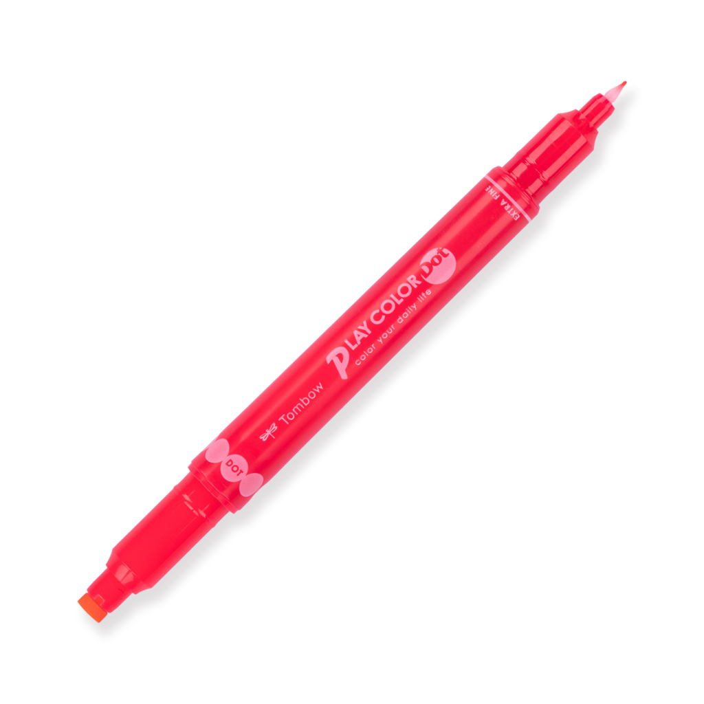 Tombow Play Color Dot Double-Sided Marker Fineliner - Cherry Red - Stationery Pal